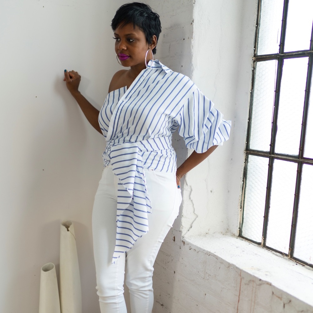 One sleeve collared shirt